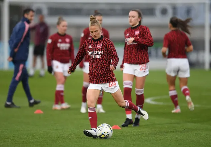 Framed Print : Arsenal Women vs. West Ham United Women: 2021 FA WSL Clash at Empty Meadow Park