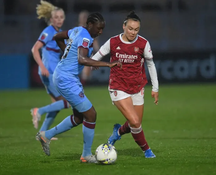 Framed Print : Arsenal Women vs. West Ham United Women Clash in Empty FA WSL Stands (April 2021)
