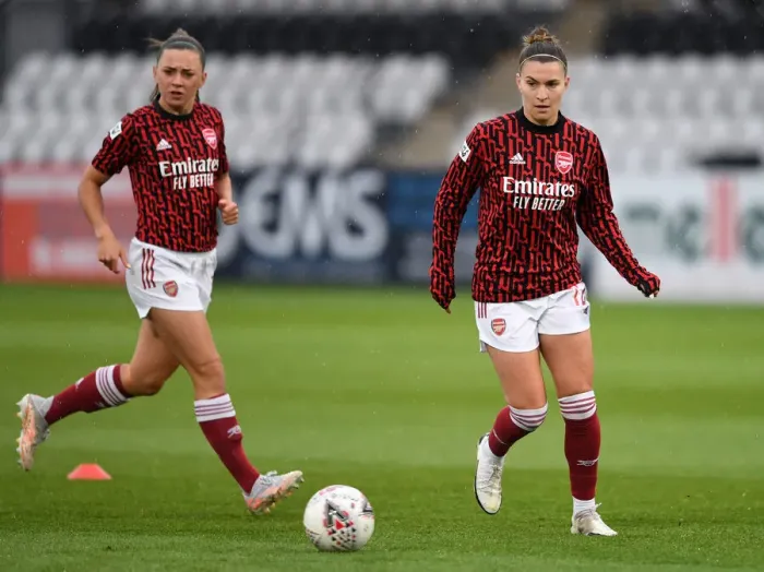 Framed Print : Arsenal Women vs. West Ham United Women: FA WSL Match in Empty Stands (2020-21)