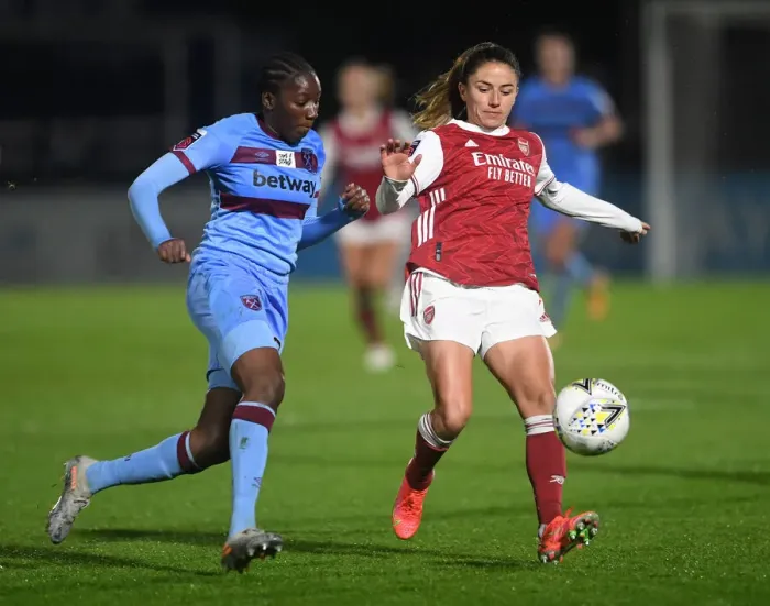 Framed Print : Arsenal Women vs. West Ham United Women: FA WSL Rivalry in Empty Meadow Park Amidst the Pandemic (April 2021) Framed Print : Arsenal Women vs. West Ham United Women: FA WSL Rivalry in Empty Meadow Park Amidst the Pandemic (April 2021)