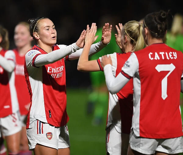 Arsenal Women's Champions League: Euphoric Goal Celebration between Caitlin Foord and Beth Mead
