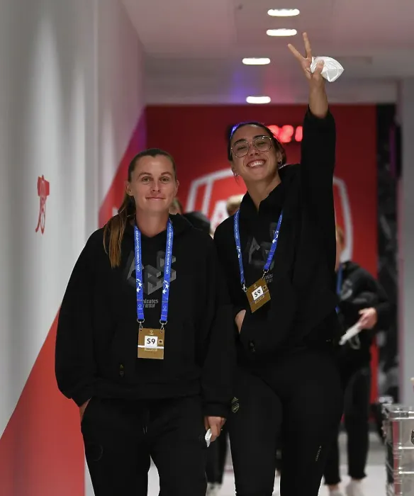 Framed Print : Arsenal Women's Champions League: Kaylan Marckese Gets Ready in the Emirates Changing Room Framed Print : Arsenal Women's Champions League: Kaylan Marckese Gets Ready in the Emirates Changing Room