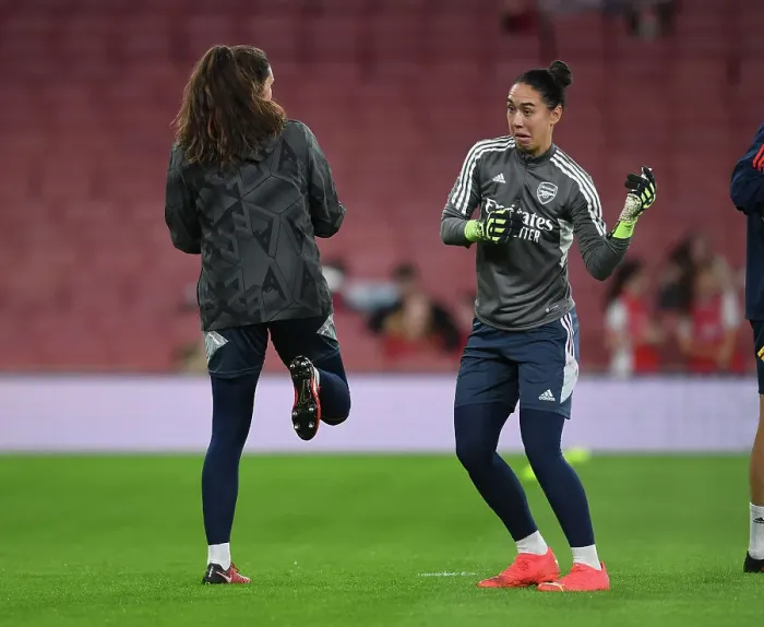 Framed Print : Arsenal Women's Champions League: Marckese and Zinsberger Pre-Match Warm-Up at Emirates Stadium Framed Print : Arsenal Women's Champions League: Marckese and Zinsberger Pre-Match Warm-Up at Emirates Stadium