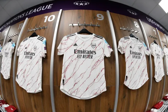 Framed Print : Arsenal Women's Champions League Quarterfinal: Match Shirts in Arsenal Dressing Room vs Paris Saint-Germain, San Sebastian (2020) Framed Print : Arsenal Women's Champions League Quarterfinal: Match Shirts in Arsenal Dressing Room vs Paris Saint-Germain, San Sebastian (2020)