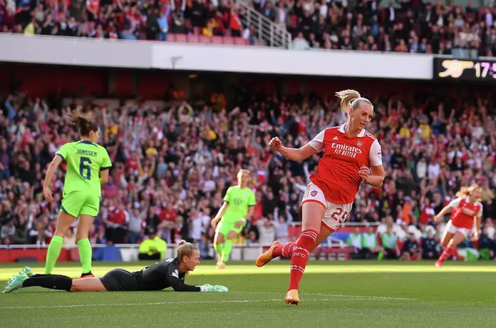 Framed Print : Arsenal Women's Champions League Semi-Final: Stina Blackstenius Scores Against VfL Wolfsburg Framed Print : Arsenal Women's Champions League Semi-Final: Stina Blackstenius Scores Against VfL Wolfsburg