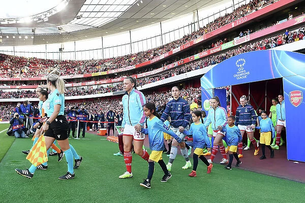 Arsenal Women's Champions League Semifinal: Katie McCabe Leads Team Out at Emirates Stadium