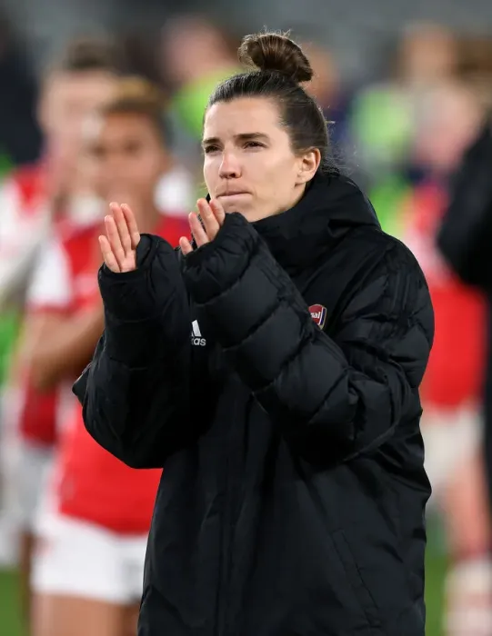 Framed Print : Arsenal Women's Champions League: Tobin Heath Celebrates Quarterfinal Victory with Fans Framed Print : Arsenal Women's Champions League: Tobin Heath Celebrates Quarterfinal Victory with Fans