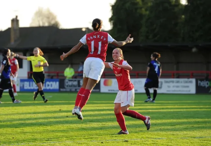 Framed Print : Arsenal Women's Champions League Triumph: Rachel Yabkey's Hat-trick Secures 5-1 Victory over Rayo Vallecano