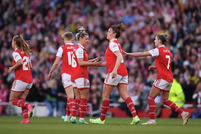 Framed Print : Arsenal Women's Champions League Triumph: Beattie's Brace Secures Semi-Final Victory