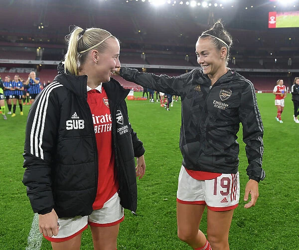 Arsenal Women's Champions League Victory: Beth Mead and Caitlin Foord Celebrate Triumph over FC Zurich