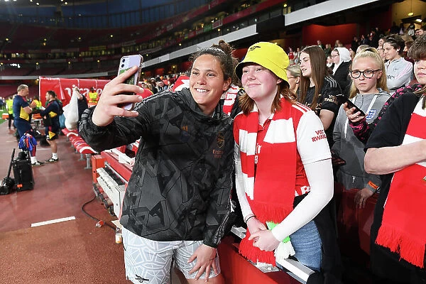 Arsenal Women's Champions League Victory: Kaylan Marckese Embraces Adoring Fans