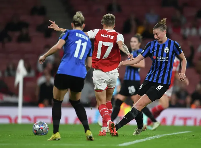 Framed Print : Arsenal Women's Champions League Victory: Lina Hurtig's Hat-trick Seals Win Against FC Zurich Framed Print : Arsenal Women's Champions League Victory: Lina Hurtig's Hat-trick Seals Win Against FC Zurich