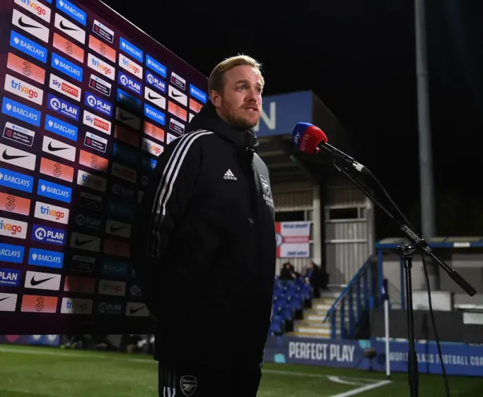 Framed Print : Arsenal Women's Coach Jonas Eidevall Prepares for Showdown Against Chelsea in FA WSL Framed Print : Arsenal Women's Coach Jonas Eidevall Prepares for Showdown Against Chelsea in FA WSL