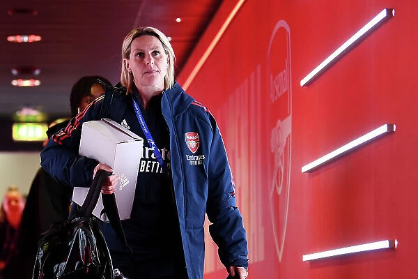 Arsenal Women's Coach Kelly Smith Arrives at Emirates Stadium for UEFA Champions League Semifinal vs VfL Wolfsburg (2022-23)