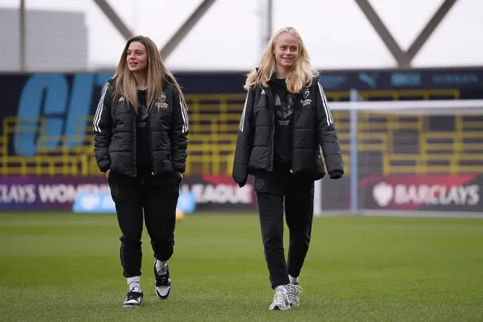 Framed Print : Arsenal Women's Coaches Gio and Kathrine Kuhl Prepare for Manchester City Showdown at The Academy Stadium Framed Print : Arsenal Women's Coaches Gio and Kathrine Kuhl Prepare for Manchester City Showdown at The Academy Stadium