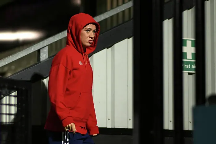 Framed Print : Arsenal Women's Conti Cup: Katie McCabe Scouts Pitch Condition Ahead of Arsenal vs. Bristol City Framed Print : Arsenal Women's Conti Cup: Katie McCabe Scouts Pitch Condition Ahead of Arsenal vs. Bristol City