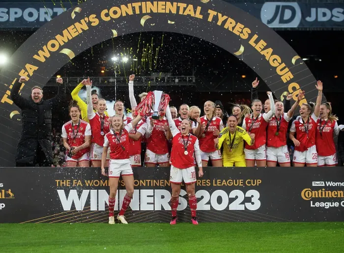 Framed Print : Arsenal Women's Conti Cup Triumph: Leah Williamson and Kim Little Lift the Trophy Framed Print : Arsenal Women's Conti Cup Triumph: Leah Williamson and Kim Little Lift the Trophy