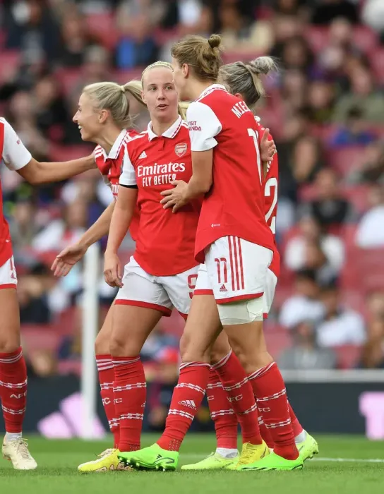 Framed Print : Arsenal Women's Dominance: Vivianne Miedema and Beth Mead Celebrate Goals Against Tottenham Hotspur in FA WSL Showdown Framed Print : Arsenal Women's Dominance: Vivianne Miedema and Beth Mead Celebrate Goals Against Tottenham Hotspur in FA WSL Showdown