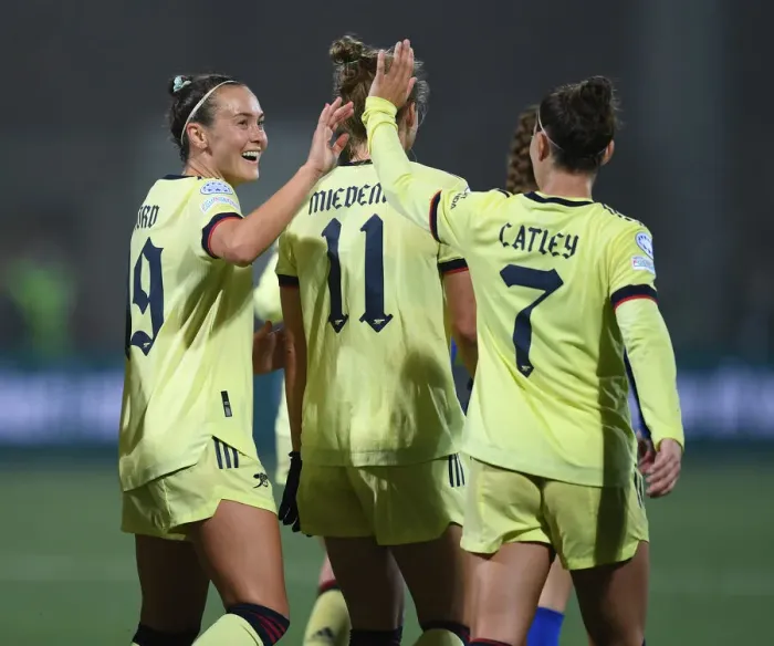 Framed Print : Arsenal Women's Dominance: Caitlin Foord Scores Third Goal in HB Koge Victory (UEFA Women's Champions League, Group C) Framed Print : Arsenal Women's Dominance: Caitlin Foord Scores Third Goal in HB Koge Victory (UEFA Women's Champions League, Group C)