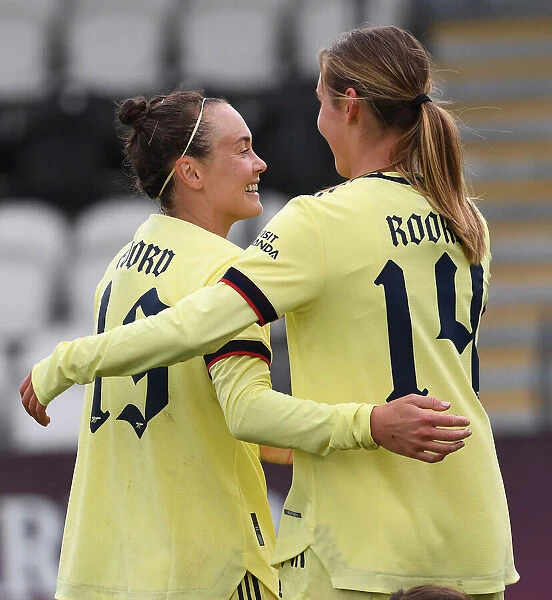 Arsenal Women's Dominance: Jill Roord and Caitlin Foord Celebrate Seventh Goal vs Crystal Palace in FA Cup