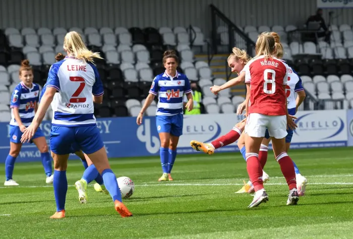 Framed Print : Arsenal Women's Dominance: Jill Roord Scores Third Goal Against Reading Women Framed Print : Arsenal Women's Dominance: Jill Roord Scores Third Goal Against Reading Women