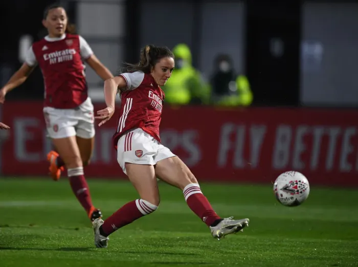 Framed Print : Arsenal Women's FA Cup: Lisa Evans Scores Brace in Victory over Tottenham Hotspur Framed Print : Arsenal Women's FA Cup: Lisa Evans Scores Brace in Victory over Tottenham Hotspur