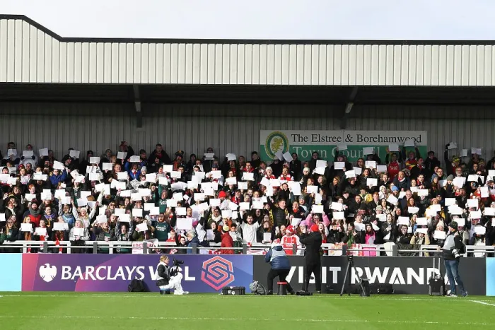 Framed Print : Arsenal Women's FA Cup Match Against Watford Women: All-White Campaign Against Knife Crime and Youth Violence