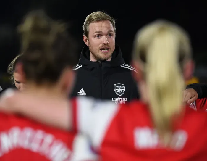 Framed Print : Arsenal Women's FA Cup Quarterfinal: Jonas Eidevall and Team Discuss Strategy after Match against Coventry United Framed Print : Arsenal Women's FA Cup Quarterfinal: Jonas Eidevall and Team Discuss Strategy after Match against Coventry United