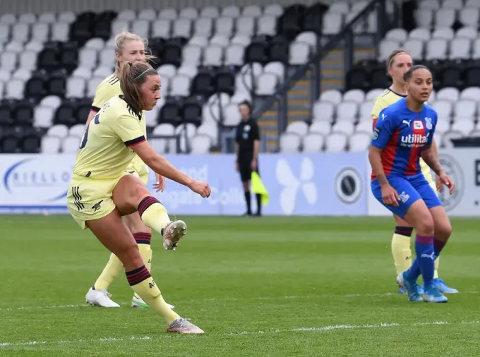 Framed Print : Arsenal Women's FA Cup Triumph: Katie McCabe Nets Historic 9th Goal vs. Crystal Palace