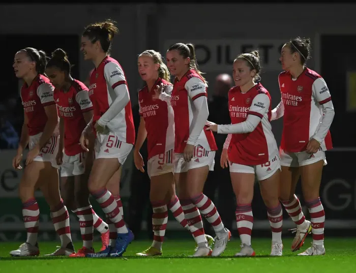 Framed Print : Arsenal Women's FA Cup Victory: Kim Little Scores Opening Goal vs. Brighton & Hove Albion