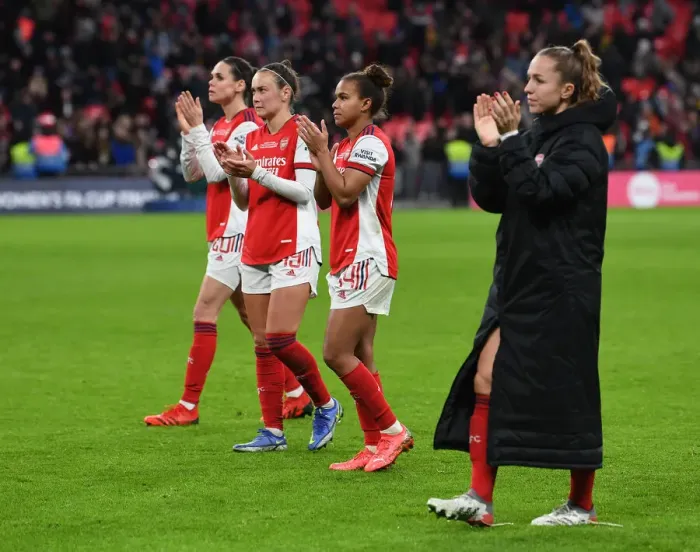Framed Print : Arsenal Women's FA Cup Victory: Nikita Parris Celebrates with Fans after Arsenal v Chelsea Final Framed Print : Arsenal Women's FA Cup Victory: Nikita Parris Celebrates with Fans after Arsenal v Chelsea Final