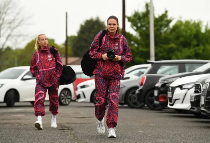 Framed Print : Arsenal Women's FA WSL: Beth Mead and Simone Boye's Grand Arrival at Meadow Park