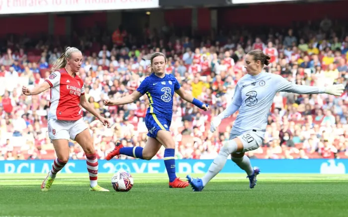 Framed Print : Arsenal Women's FA WSL Triumph: Beth Mead Scores Hat-Trick Against Chelsea Framed Print : Arsenal Women's FA WSL Triumph: Beth Mead Scores Hat-Trick Against Chelsea