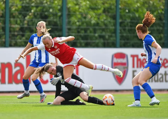 Framed Print : Arsenal Women's Frida Maanum Stars in Pre-Season Victory over Brighton & Hove Albion Women