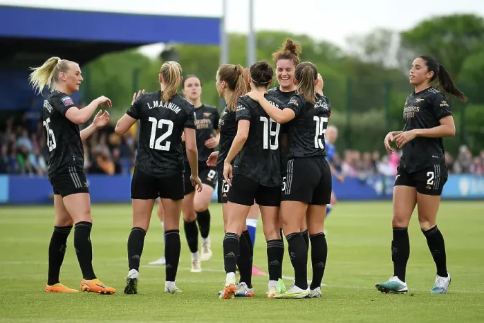 Framed Print : Arsenal Women's Glory: Caitlin Foord Scores First Goal in FA WSL Victory over Everton