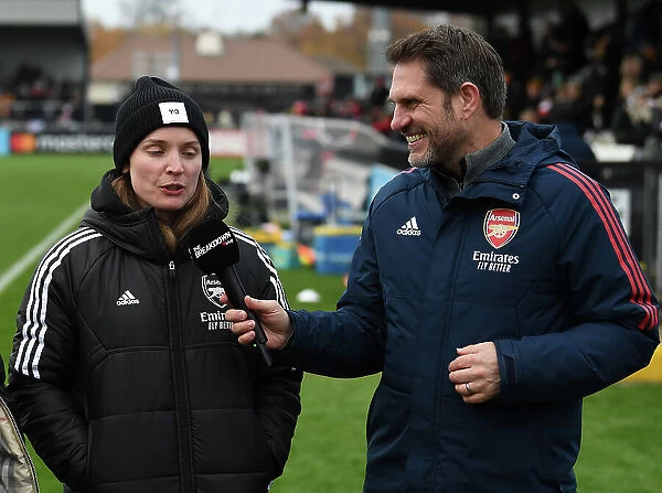 Arsenal Women's Half-Time: Kim Little Interviewed by Adrian Clarke Amidst FA Women's Super League Match vs. Everton