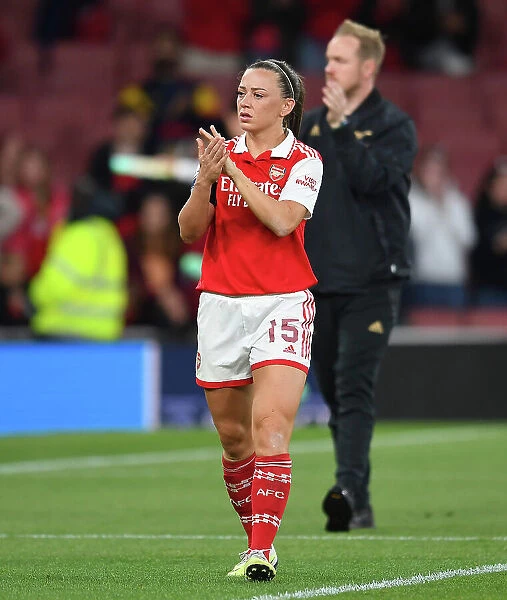 Arsenal Women's Historic Champions League Semifinal Victory: Katie McCabe Celebrates Triumph at Emirates Stadium