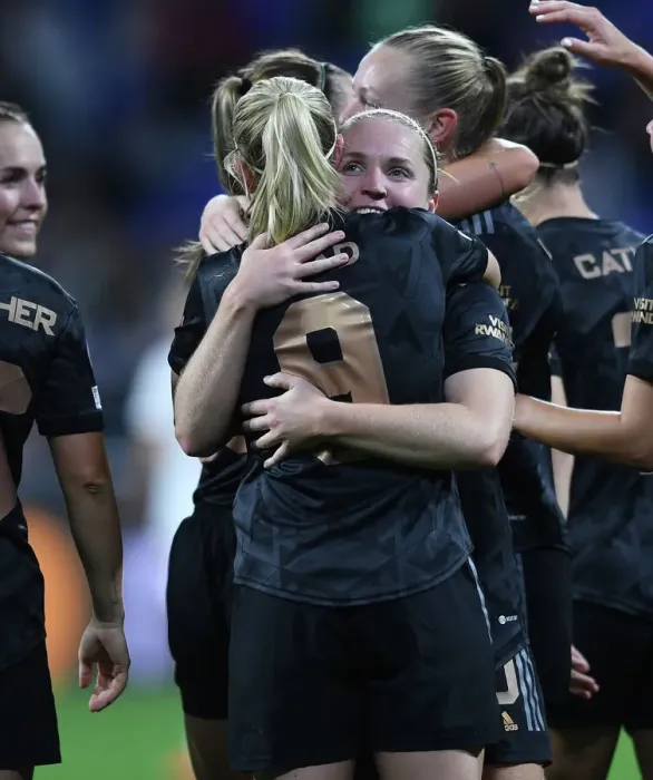 Framed Print : Arsenal Women's Historic Champions League Victory: Beth Mead Scores Record-Breaking Fifth Goal vs. Olympique Lyonnais