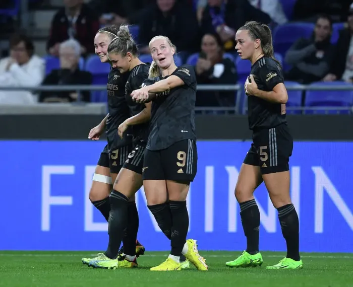 Framed Print : Arsenal Women's Historic Champions League Victory: Caitlin Foord Scores Game-winning Goal vs. Olympique Lyonnais (2022-23) Framed Print : Arsenal Women's Historic Champions League Victory: Caitlin Foord Scores Game-winning Goal vs. Olympique Lyonnais (2022-23)