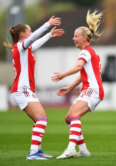 Framed Print : Arsenal Women's Historic Super League Victory: Beth Mead Scores Record-Breaking Fourth Goal vs. Aston Villa