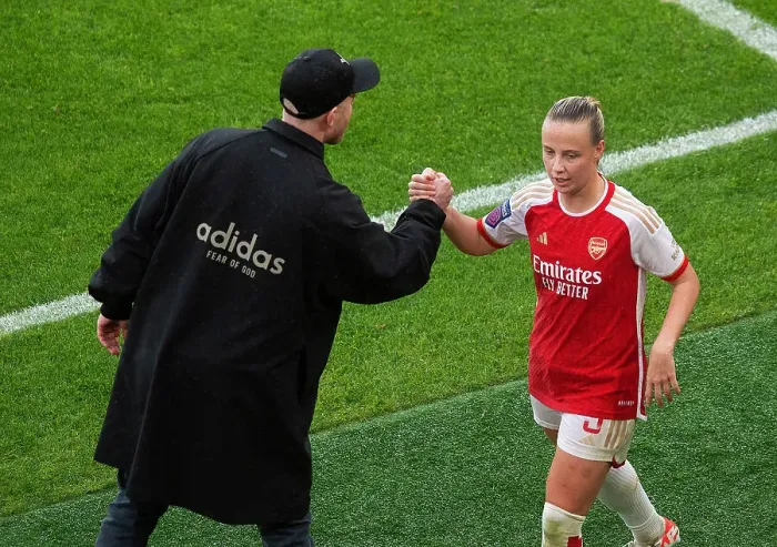 Framed Print : Arsenal Women's Historic Victory: Jonas Eidevall and Beth Mead's Triumph at Emirates Stadium (2023-24)
