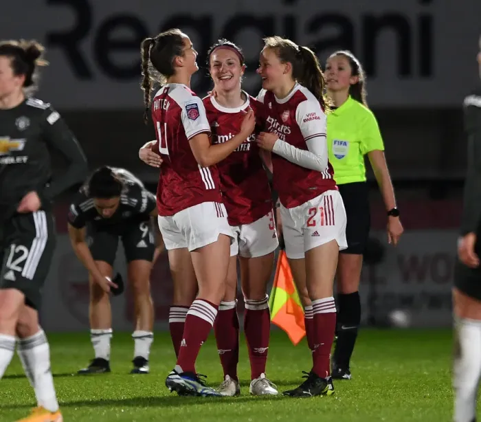 Framed Print : Arsenal Women's Historic Victory Over Manchester United at Empty Meadow Park Framed Print : Arsenal Women's Historic Victory Over Manchester United at Empty Meadow Park