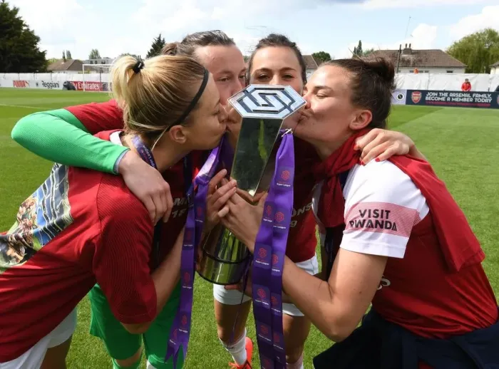 Framed Print : Arsenal Women's Historic WSL Title Win: Celebrating with Arnth, Peyraud-Magnin, Schnaderbeck, and Veje Framed Print : Arsenal Women's Historic WSL Title Win: Celebrating with Arnth, Peyraud-Magnin, Schnaderbeck, and Veje