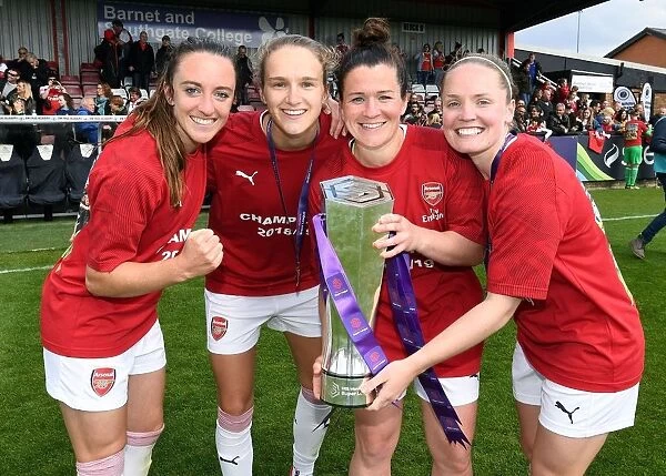 Arsenal Women's Historic WSL Title Win: Evans, Miedema, Mitchell, and Little Celebrate