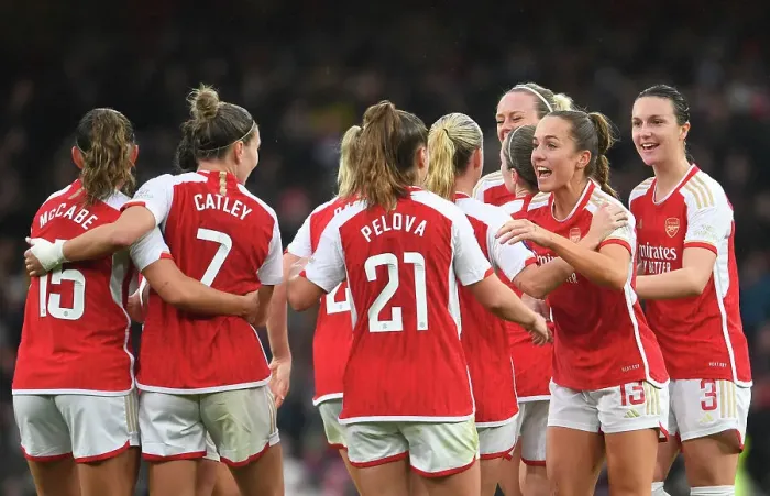 Framed Print : Arsenal Women's Ilestedt Scores Thrilling Second Goal Against Chelsea Women at Emirates Stadium (2023-24) Framed Print : Arsenal Women's Ilestedt Scores Thrilling Second Goal Against Chelsea Women at Emirates Stadium (2023-24)