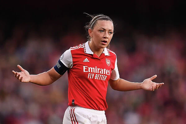Arsenal Women's Katie McCabe Reacts Tensely in UEFA Champions League Semifinal Against VfL Wolfsburg