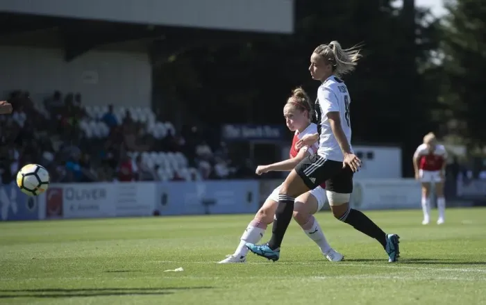 Framed Print : Arsenal Women's Kim Little Scores Fourth Goal Against Juventus in 2018 Pre-Season Friendly