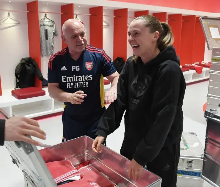Framed Print : Arsenal Women's Kitman Prepares Noelle Maritz for UEFA Champions League Semifinal Framed Print : Arsenal Women's Kitman Prepares Noelle Maritz for UEFA Champions League Semifinal