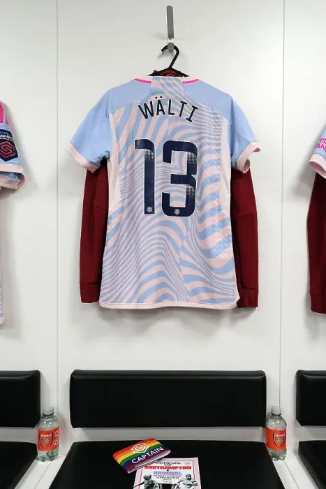 Framed Print : Arsenal Women's Pre-Match: Lia Waelti's Shirt in Arsenal Dressing Room (Southampton vs Arsenal, FA Women's Continental Tyres League Cup 2023-24) Framed Print : Arsenal Women's Pre-Match: Lia Waelti's Shirt in Arsenal Dressing Room (Southampton vs Arsenal, FA Women's Continental Tyres League Cup 2023-24)