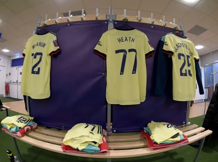 Framed Print : Arsenal Women's Pre-Match Preparation: Chelsea vs. Arsenal, FA WSL (Kingston upon Thames, 2022)